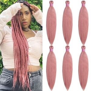 26" Pre-Stretched‎ Braiding Hair • Rose Gold • 6 Bundles Jumbo Kanekalon